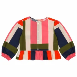 Jenest Blouse Sofie Rayée Popeline | Rose Hot