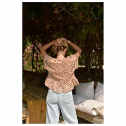 Marlot Paris Blouse Suzon Léopard Voile de Coton - Collection Femme | Rose pâle