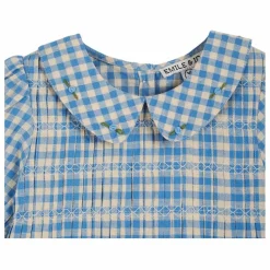 Online Emile et Ida Blouse Swockée Vichy Lagon | Bleu