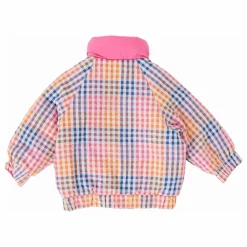 Goldie + Ace Blouson Réversible Rainbow Gingham | Rose Hot