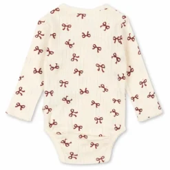Hot Konges Sløjd Body Croisé Minnie Nœuds Pointelle Coton Bio | Beige