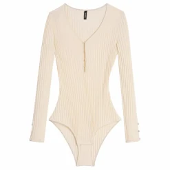 New Icone Body Côtelé Claudia Coton Bio | Ecru