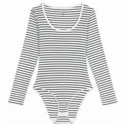 Femme Petit Bateau Body Côtelé Rayé |