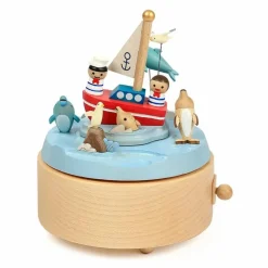 Wooderful life Boite à musique en bois Dauphins