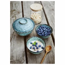 Madam Stoltz Bol avec couvercle | Gris bleuté Discount