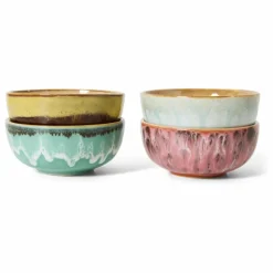 Online HKliving Bols en grès - Set de 4 Multicolore