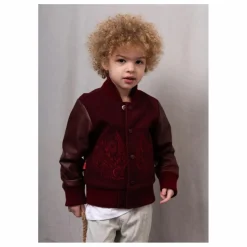 Enfant Fille Garçon Manteaux, Blousons|Manteaux, Blousons|Bomber Brodé Laine et Cuir |
