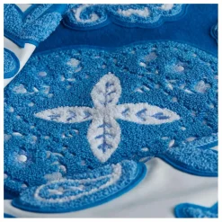 Best Fille Garçon Bomber Paisley Laine et Cuir | Bleu