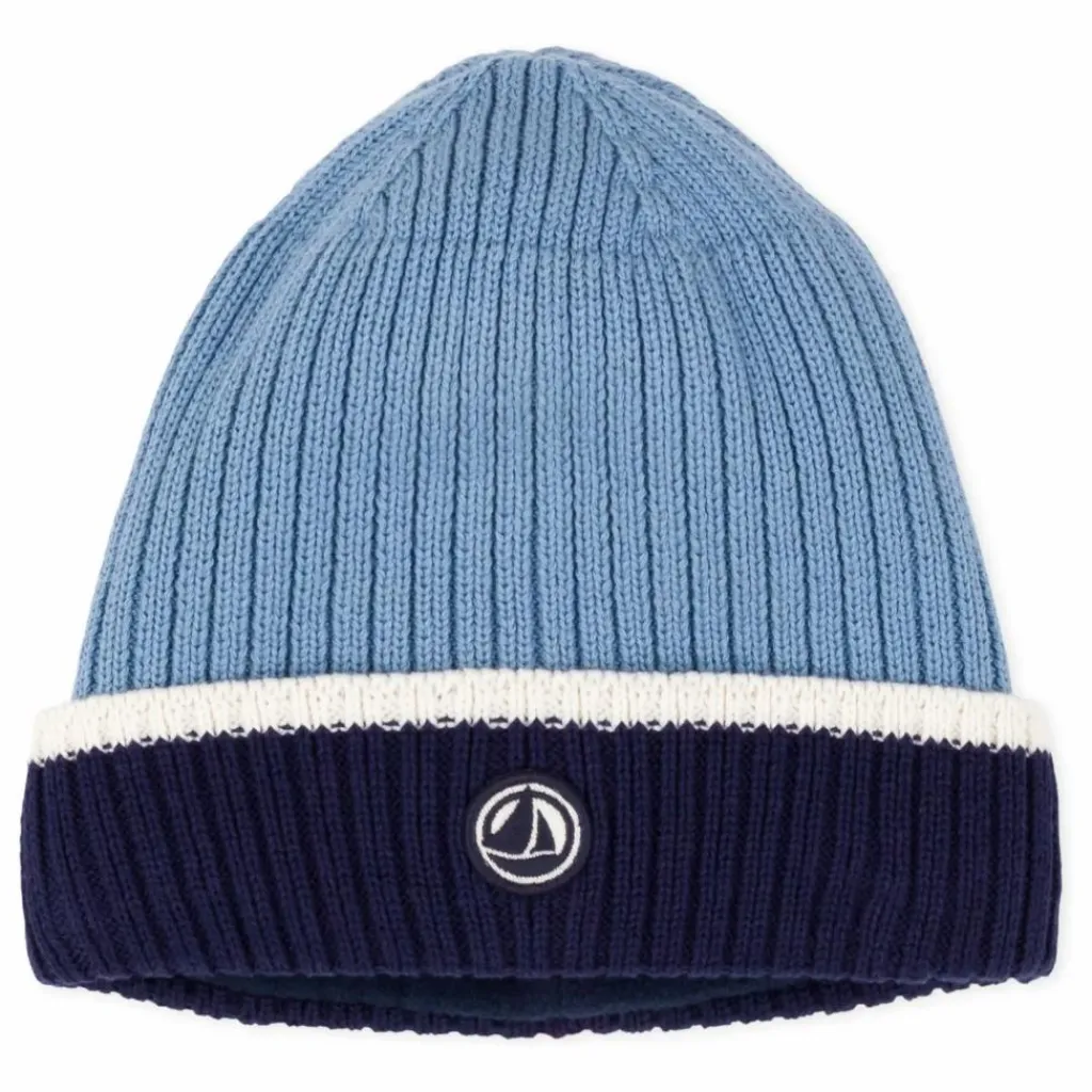 New Petit Bateau Bonnet Colorblock Maille | Bleu