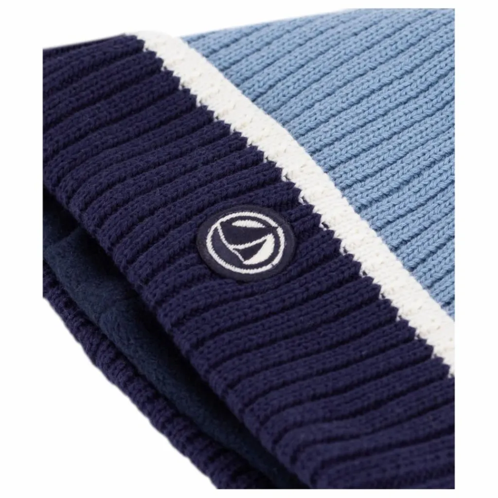 New Petit Bateau Bonnet Colorblock Maille | Bleu