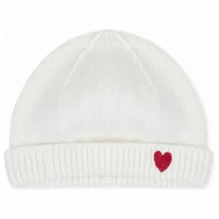 Petit Bateau Bonnet Cœur Coton Bio | Blanc Sale
