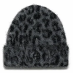 Discount Anine Bing Bonnet Elia Léopard Alpaga | Gris