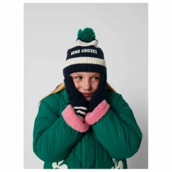 Enfant Bobo Choses Accessoires De Mode|Bonnet Pompom Rayé Fibres Recyclées |