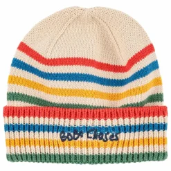 New Bobo Choses Bonnet Rayé Fibres Recyclées | Beige