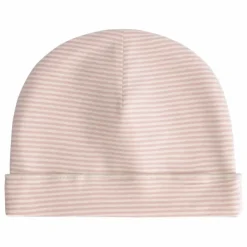 New Gray Label Bonnet Rayures Coton Bio | Rose