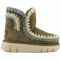 Sale Mou Boots Surpiquées Bounce Suède | Vert kaki