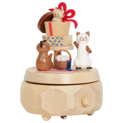 Best Wooderful life Boîte à musique Chats Beige