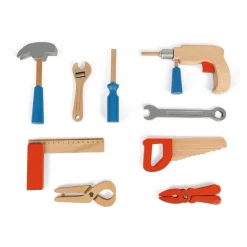 Janod Boîte à outils Brico'Kids - Set de 9 pièces