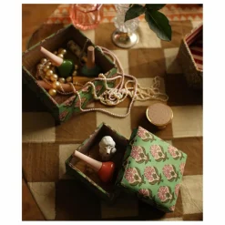 Doing Goods Boîtes carrées Emma en bois et coton - set de 2 |