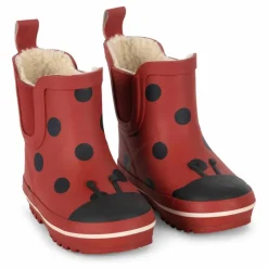 Hot Konges Sløjd Bottes de Pluie Fourrées Cinelle | Rouge