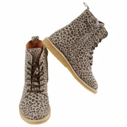 Enfant Emile et Ida Boots, Bottes|Boots, Bottes|Bottines à Lacets Léopard Cuir |