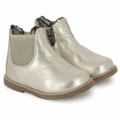 Pom d'Api Bottines Bob Jod Zip Cuir Grainé | Doré Outlet