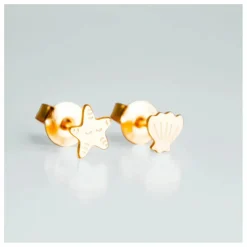 Enfant Adorabili Bijoux, Montres|Accessoires De Mode|Boucles d'Oreilles Asymétriques Coquillage |