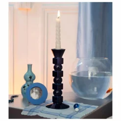 Clearance The Socialite Family Bougeoir Anna en céramique moyen format | Bleu nuit