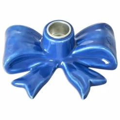 Rice Bougeoir en céramique Nœud | Bleu roi New