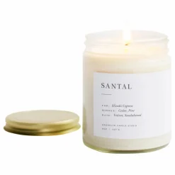 Brooklyn Candle Studio Bougie Minimalist Santal - 212 g Blanc Outlet