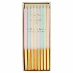 Meri Meri Bougies pastel et dorées Ladurée - Set de 16 Multicolore New