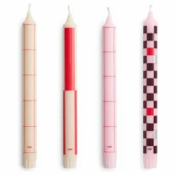 Hot Hay Bougies Pattern - Set de 4 | Rouge