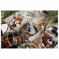 Best HKliving Boule de Noël bijoux ovale en verre Multicolore