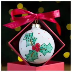 Enfant Jayne Redmond Boule de noël en porcelaine Houx