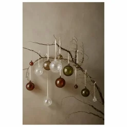 New Ferm Living Boule de noël Twirl en verre - Set de 4 Multicolore