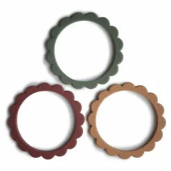 Mushie Bracelets de dentition en silicone - Set de 3 Multicolore Best