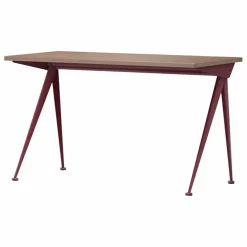 Discount Vitra Bureau Compas Direction - piètement Rouge Japonais - Jean Prouvé | Noyer