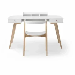 Outlet Oliver Furniture Bureau Wood, 66 cm et chaise Wood | Blanc