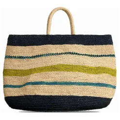 Camalya Cabas Boala Raphia | Bleu marine Outlet