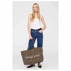 Femme Anine Bing Cabas Leo Léopard |