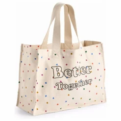 Molo Cabas Urg Cœurs Coton Bio | Ecru Clearance