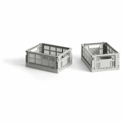 Discount Hay Cagettes pliables - Set de 2 | Gris clair