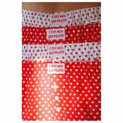 C'est moi qui pilote Caleçon Cœurs | Blanc Sale