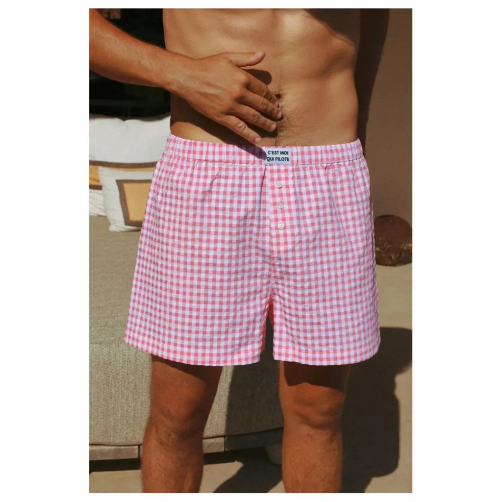 Femme C'est moi qui pilote Lingerie, Chaussettes|Caleçon Vichy |