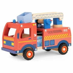 Moulin Roty Camion de pompier avec ses accessoires | Rouge