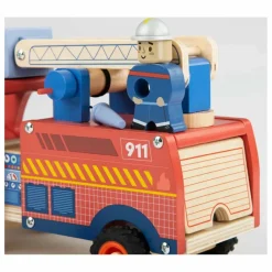 Moulin Roty Camion de pompier avec ses accessoires | Rouge