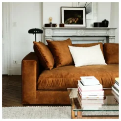 Panac Edition Canapé 3 places Bellechasse light en velours gratté - 240 cm |