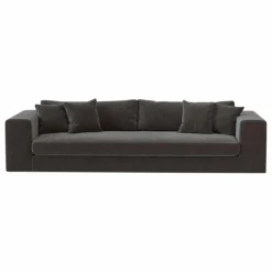 Sale Panac Edition Canapé 4 places Bellechasse en velours gratté - 275 cm | Gris anthracite