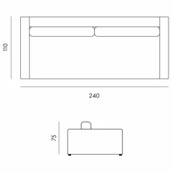 Panac Edition Canapé 3 places Bellechasse light en coton et - 240 cm | Lin Best