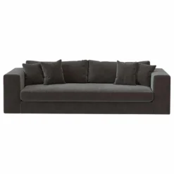 Panac Edition Canapé 3 places Bellechasse en velours gratté - 245 cm | Gris anthracite Clearance
